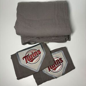 Pottery Barn Teen Minnesota Twins Baseball Duvet & Shams Set Full/Queen Gray